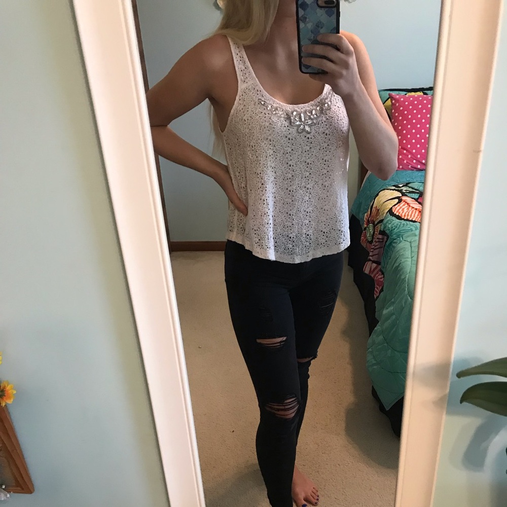 Light pink lace tank